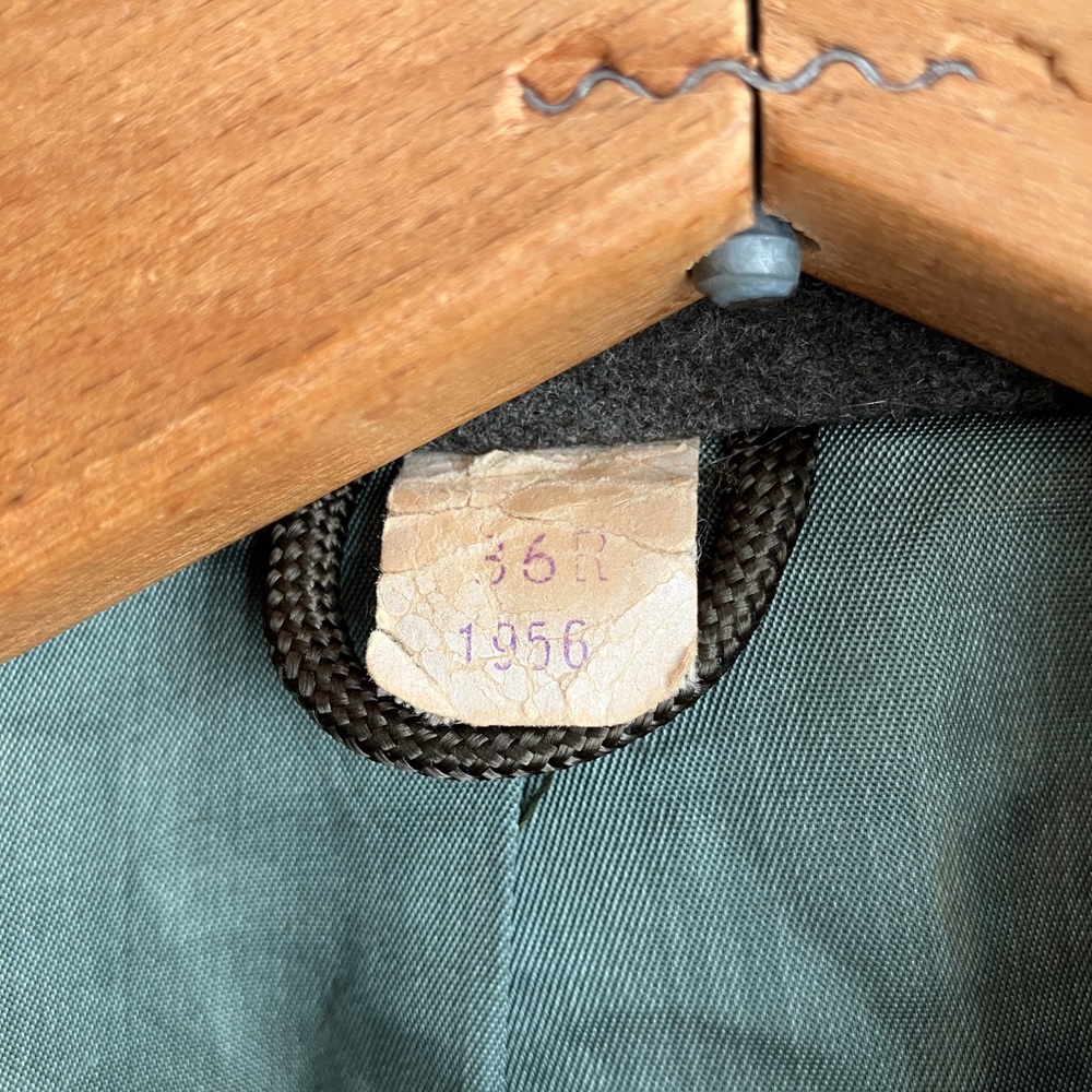Vintage green wool mid century trench coat, military, 1950s - Picture 7 of 7